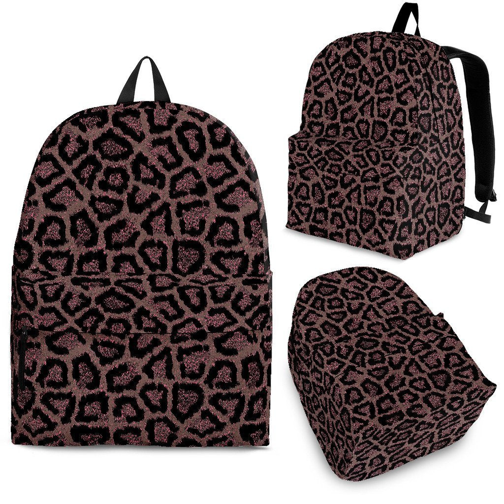 Brown Cheetah Leopard Pattern Print Premium Backpack-grizzshop