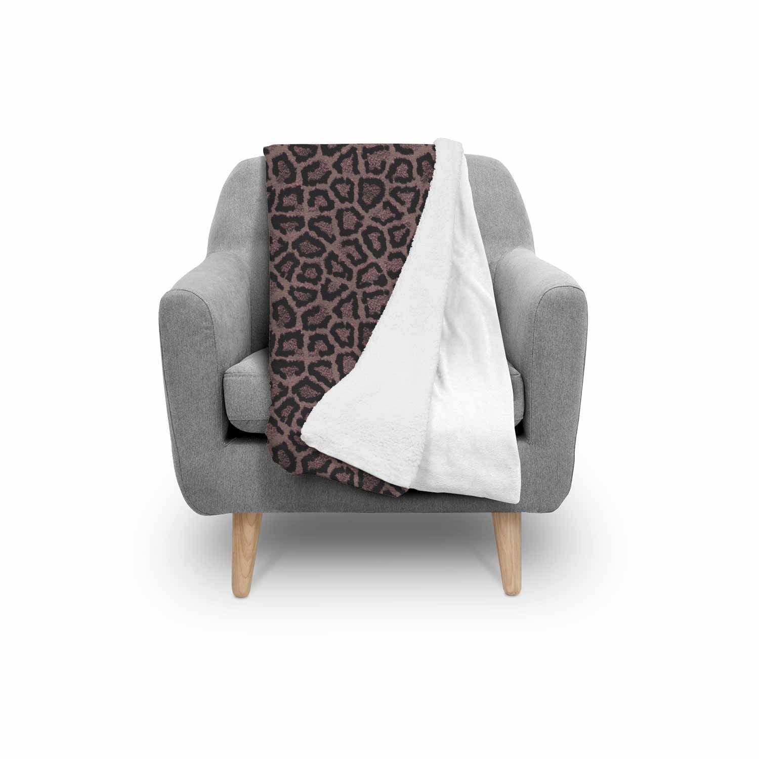 Brown Cheetah Leopard Pattern Print Throw Blanket-grizzshop