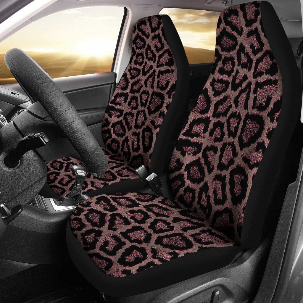 Brown Cheetah Leopard Pattern Print Universal Fit Car Seat Cover-grizzshop