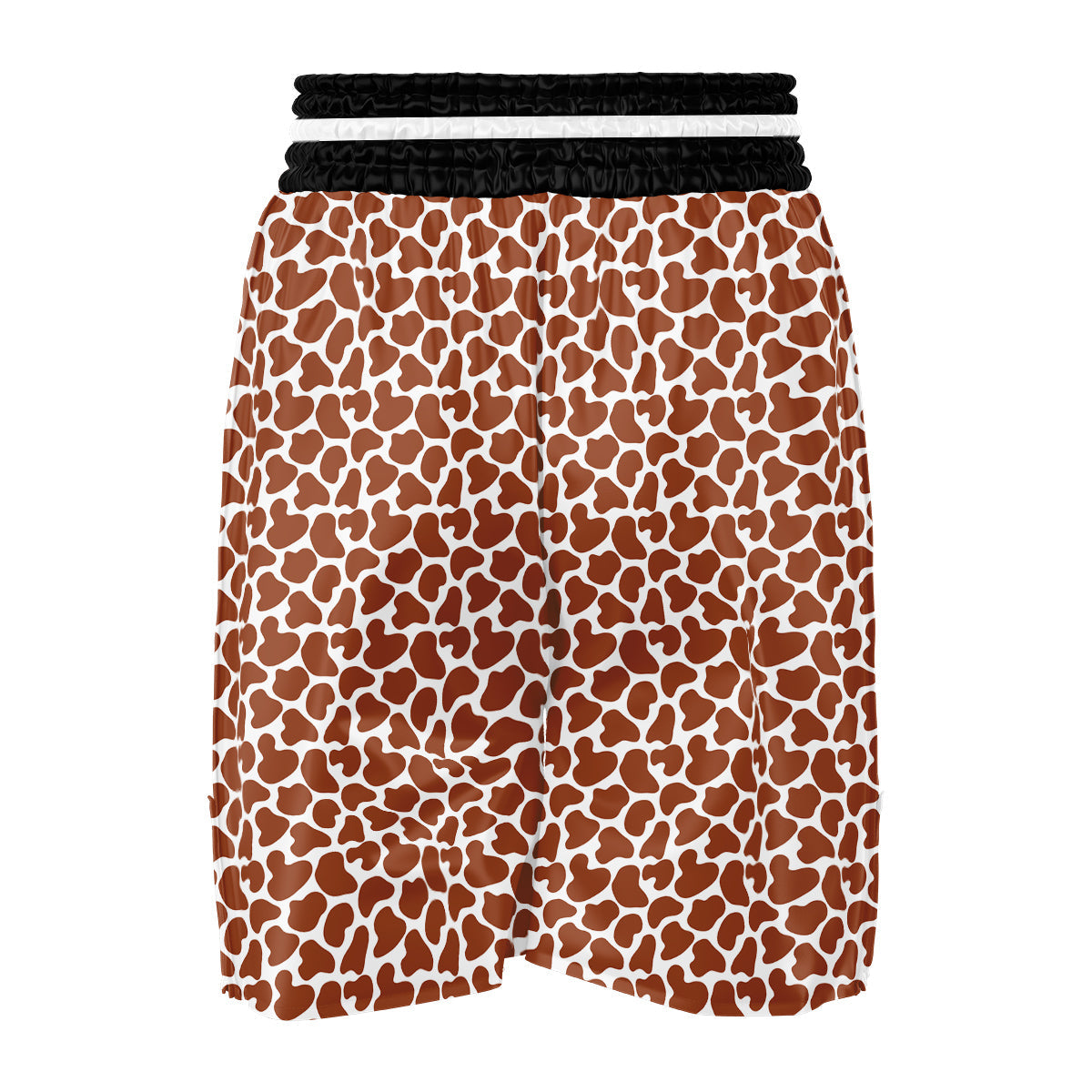 Brown Chocolate And White Cow Print Boxing Shorts-grizzshop