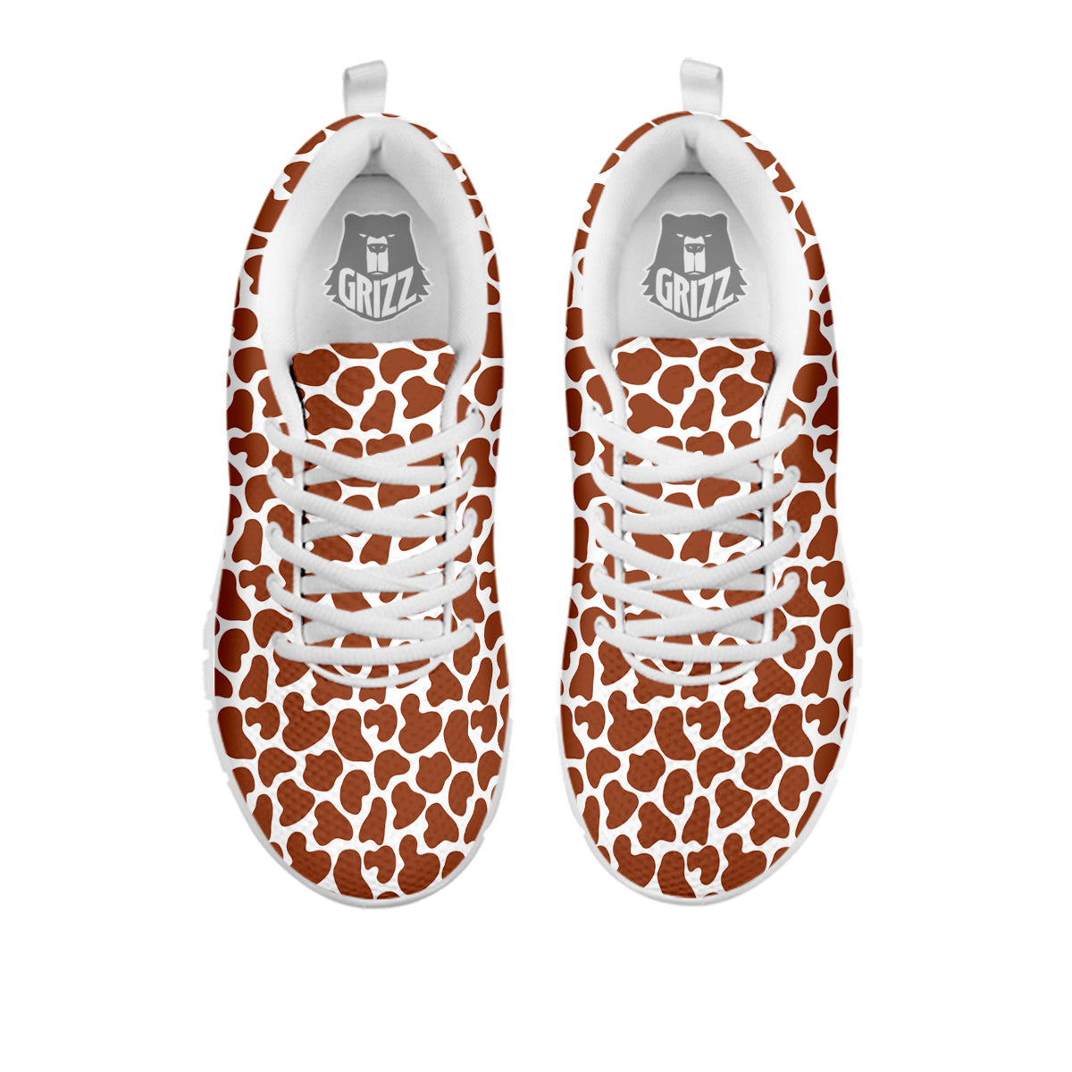 Brown Chocolate And White Cow Print White Sneaker-grizzshop
