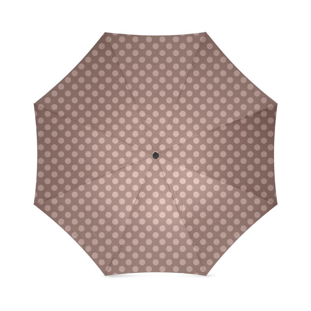 Brown Chocolate Polka dot Pattern Print Foldable Umbrella-grizzshop