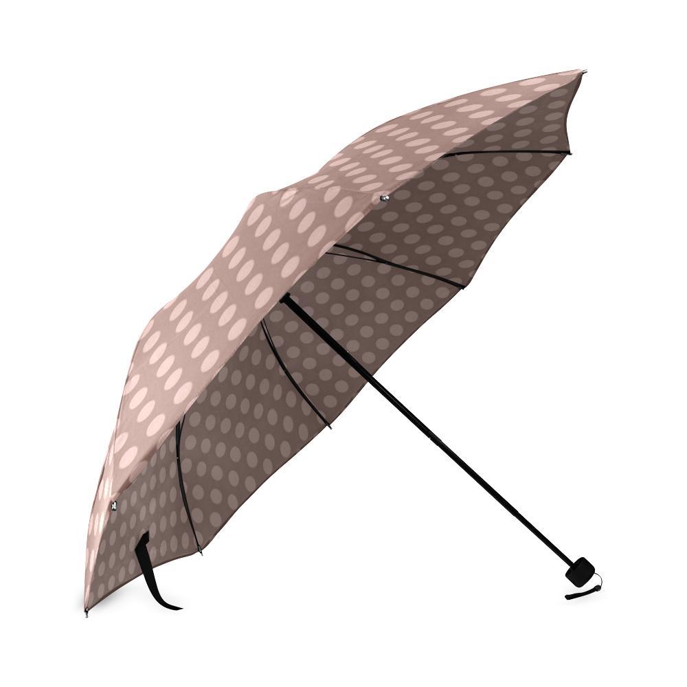 Brown Chocolate Polka dot Pattern Print Foldable Umbrella-grizzshop