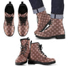 Brown Chocolate Polka dot Pattern Print Men Women Leather Boots-grizzshop