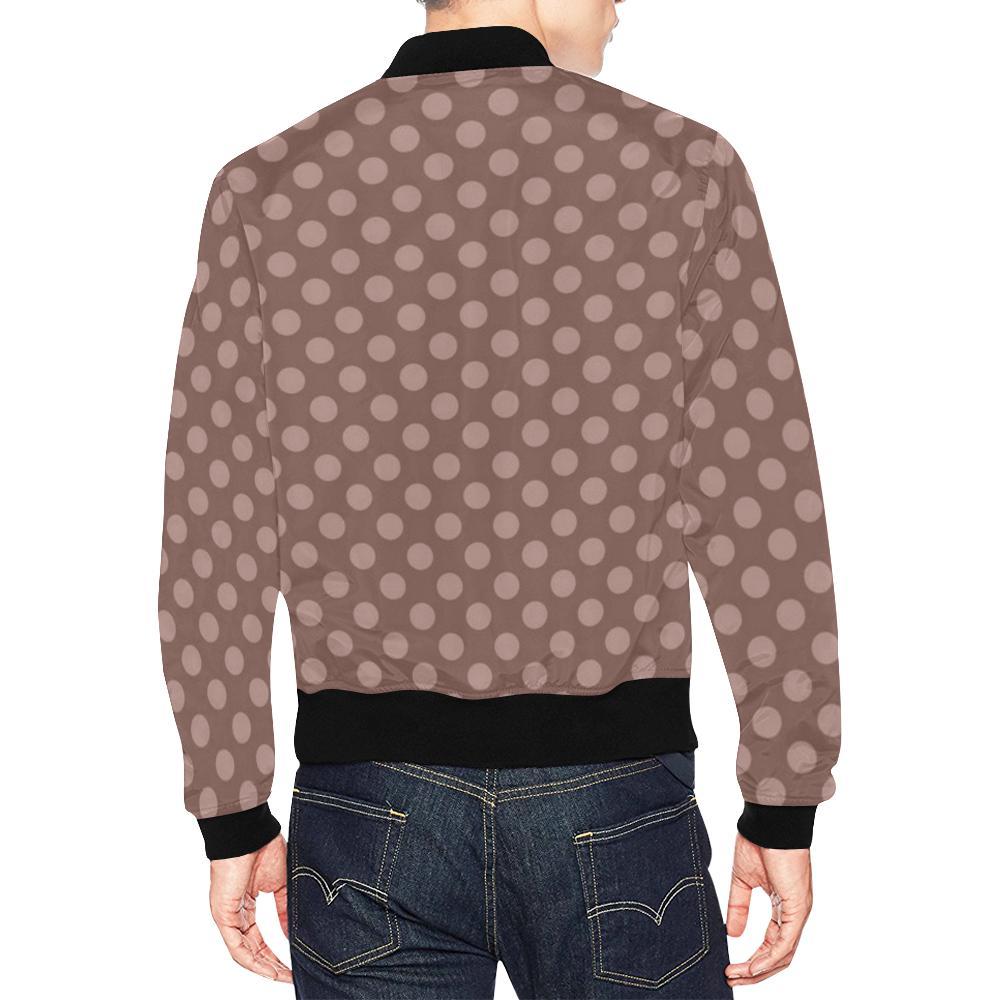 Brown Chocolate Polka dot Pattern Print Men's Bomber Jacket-grizzshop