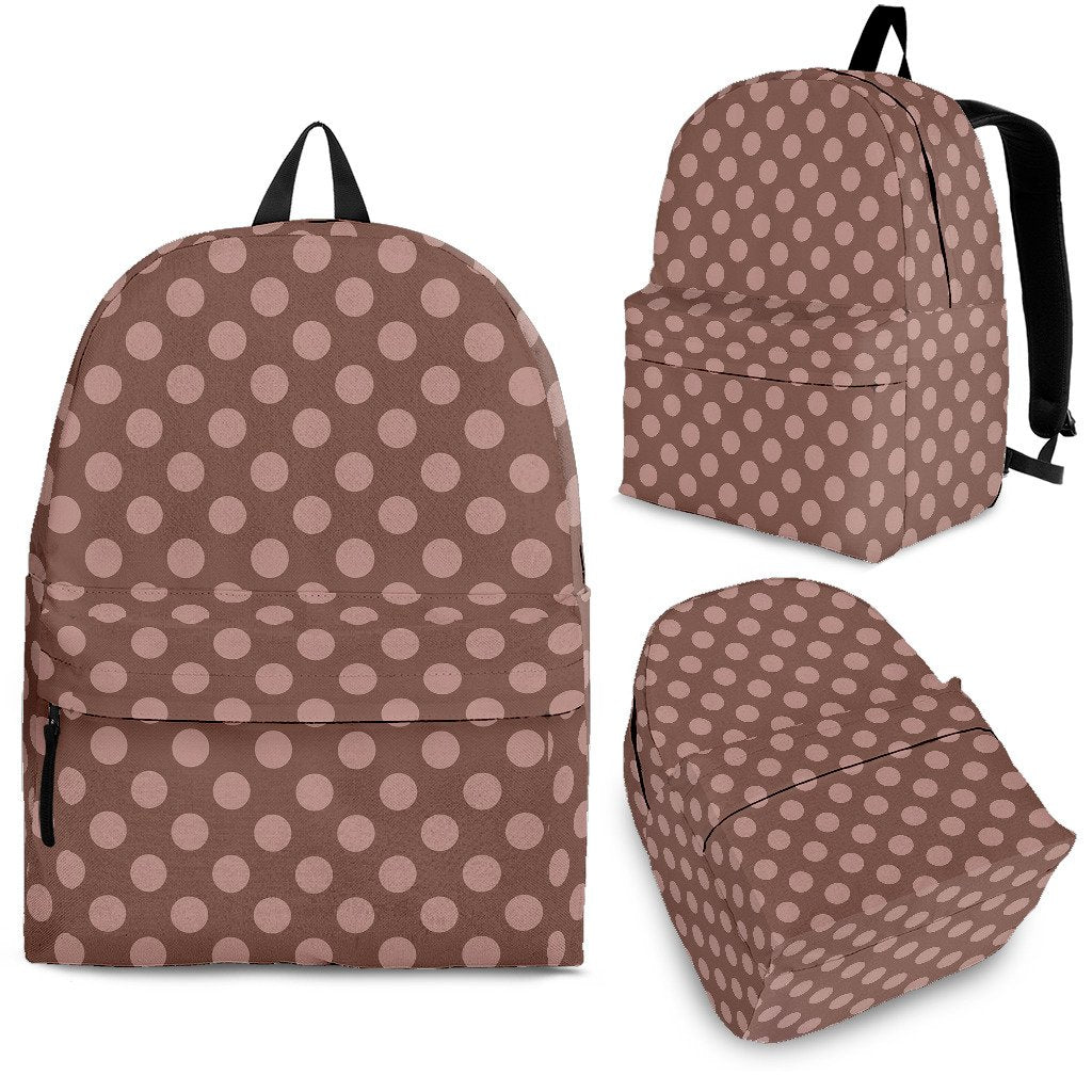 Brown Chocolate Polka dot Pattern Print Premium Backpack-grizzshop