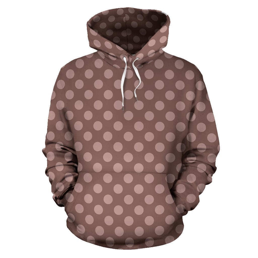 Brown Chocolate Polka dot Pattern Print Women Men Pullover Hoodie-grizzshop