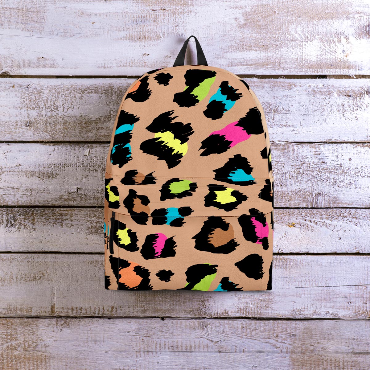 Brown Colorful Cheetah Print Backpack-grizzshop