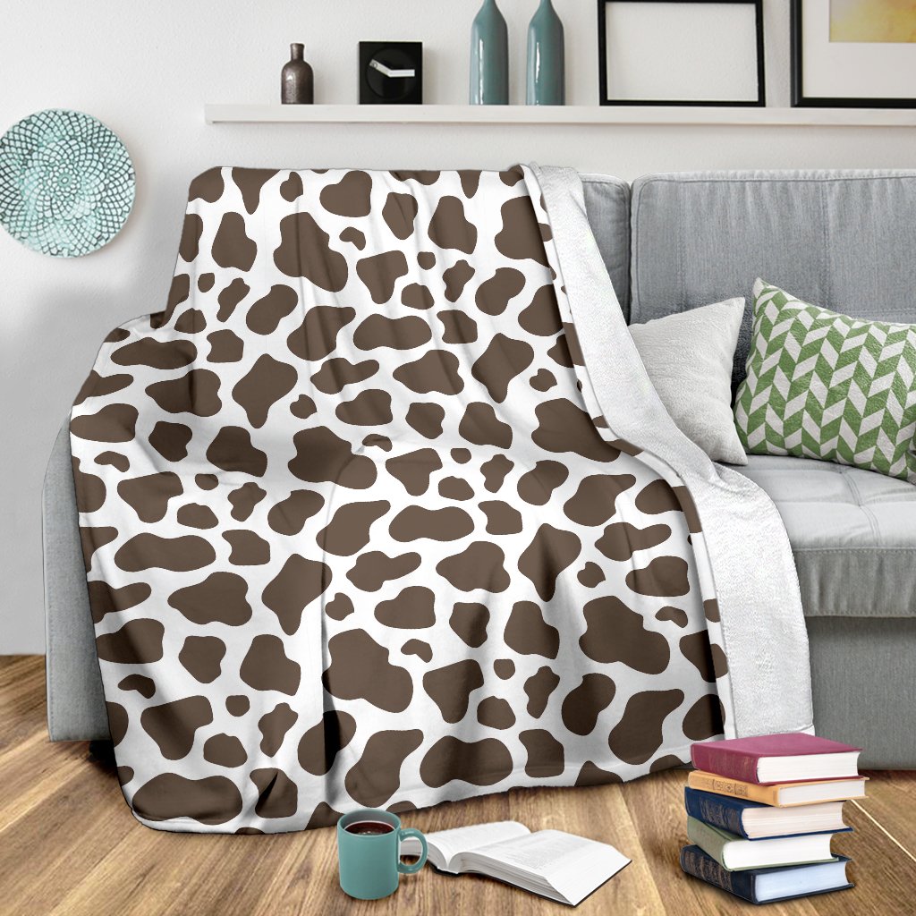 Brown Cow Pattern Print Blanket-grizzshop