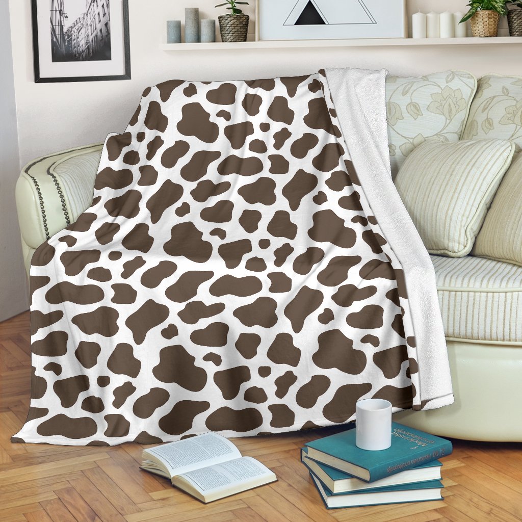 Brown Cow Pattern Print Blanket-grizzshop