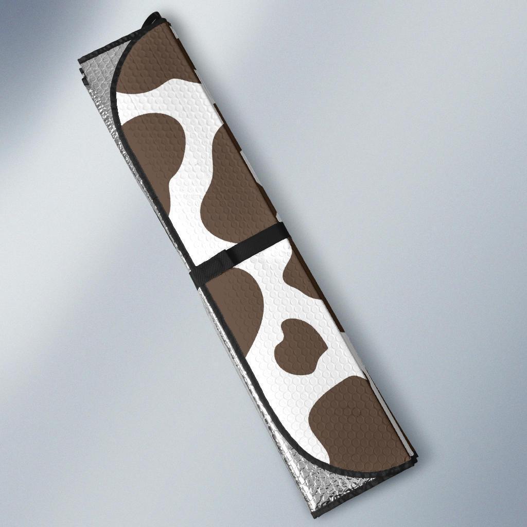Brown Cow Pattern Print Car Sun Shade-grizzshop