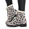 Brown Cow Pattern Print Comfy Winter Boots-grizzshop