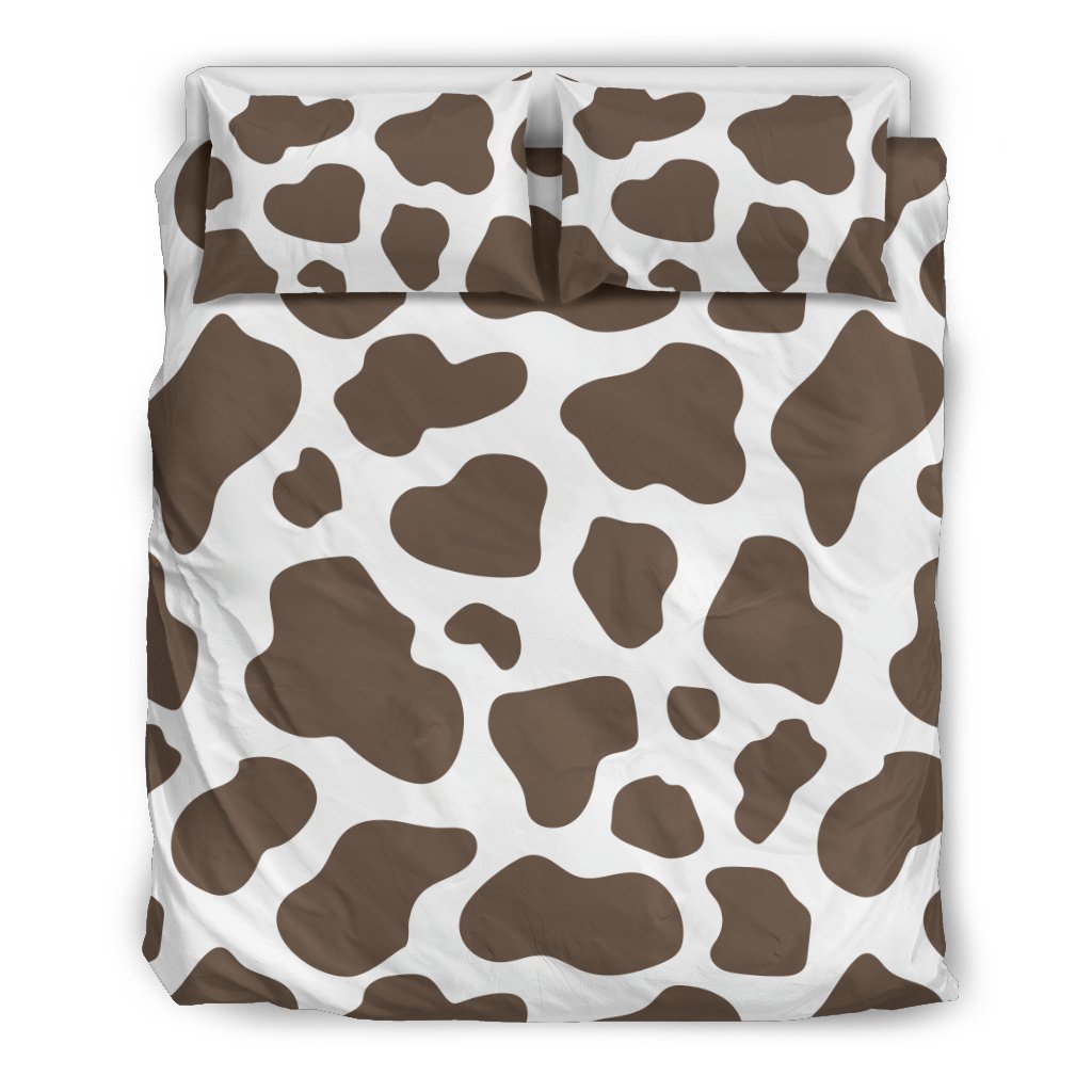 Brown Cow Pattern Print Duvet Cover Bedding Set-grizzshop