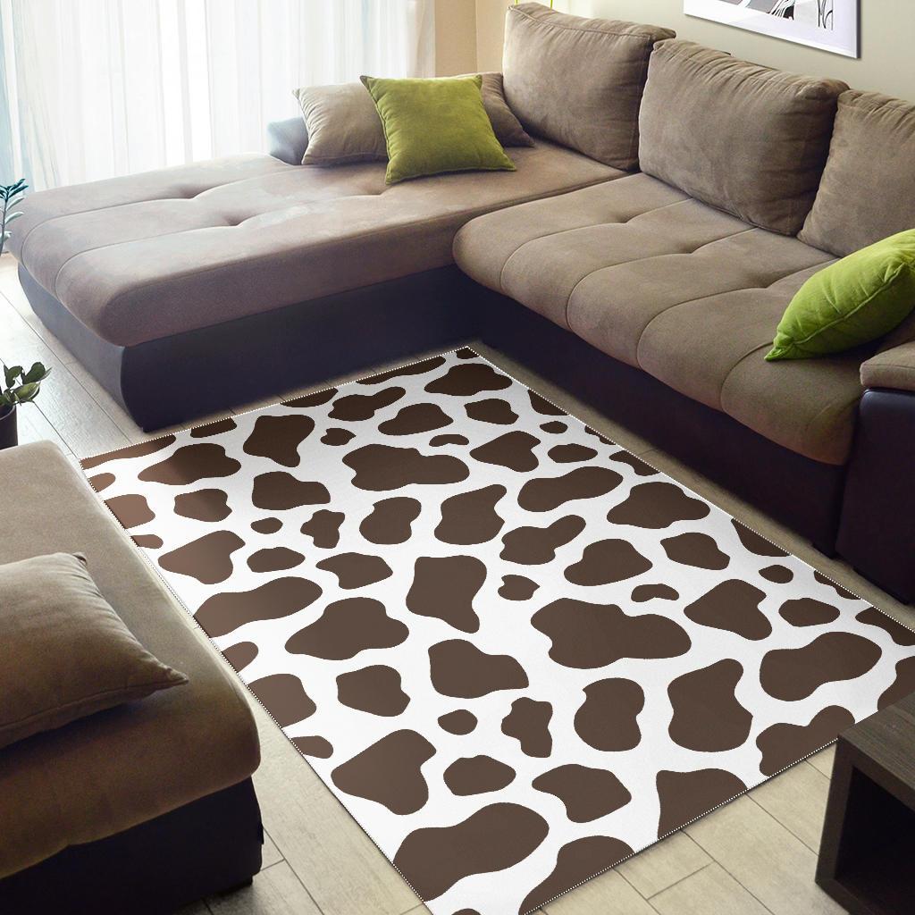 Brown Cow Pattern Print Floor Mat-grizzshop