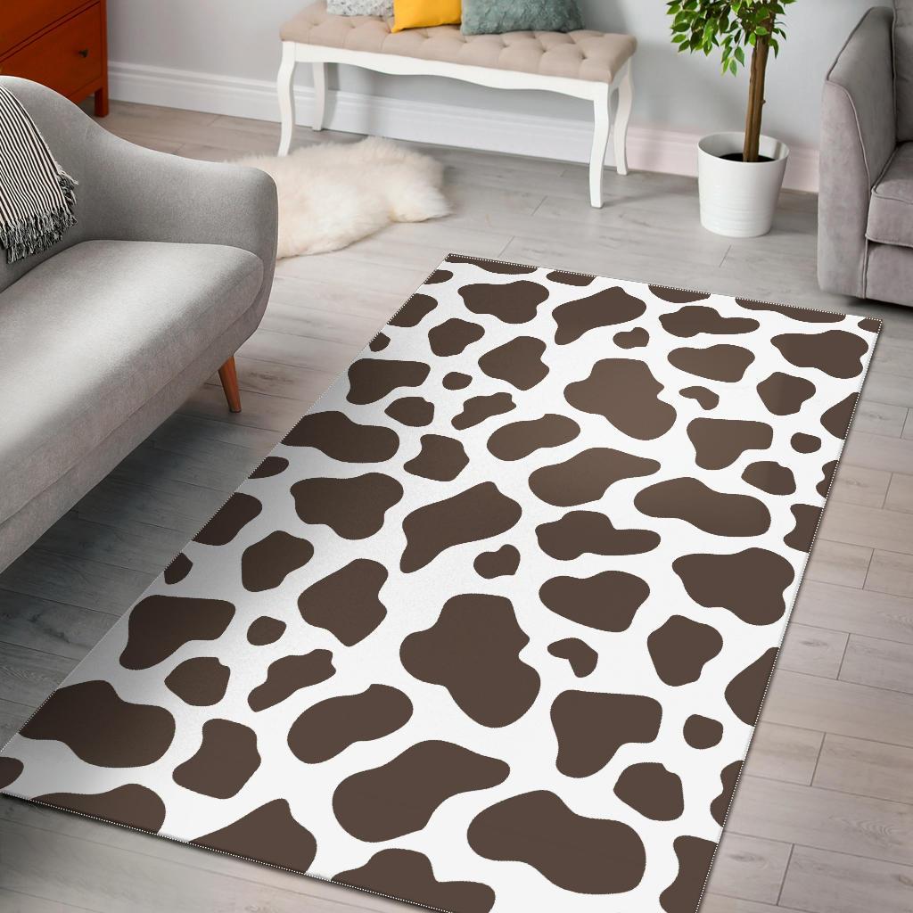 Brown Cow Pattern Print Floor Mat-grizzshop