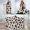 Brown Cow Pattern Print Hooded Blanket-grizzshop