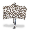 Brown Cow Pattern Print Hooded Blanket-grizzshop