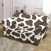 Brown Cow Pattern Print Loveseat Cover-grizzshop