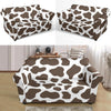 Brown Cow Pattern Print Loveseat Cover-grizzshop