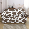 Brown Cow Pattern Print Loveseat Cover-grizzshop