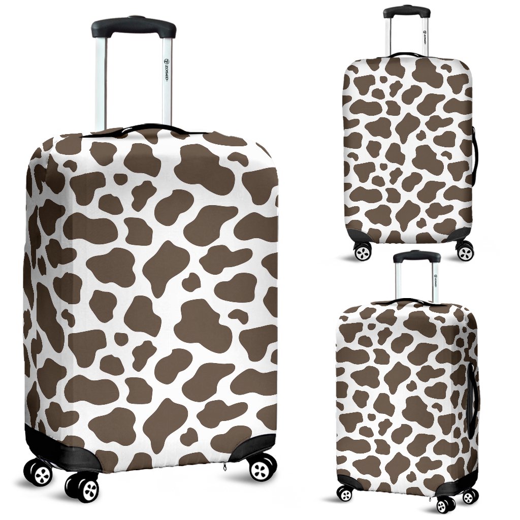 Brown Cow Pattern Print Luggage Cover Protector-grizzshop