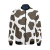 Brown Cow Pattern Print Men's Bomber Jacket-grizzshop