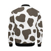 Brown Cow Pattern Print Men's Bomber Jacket-grizzshop