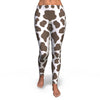 Brown Cow Pattern Print Pattern Women Leggings-grizzshop