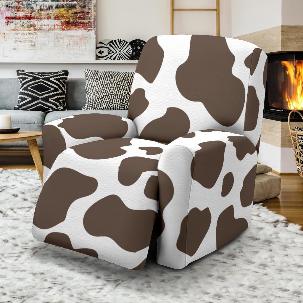 Brown Cow Pattern Print Recliner Cover-grizzshop