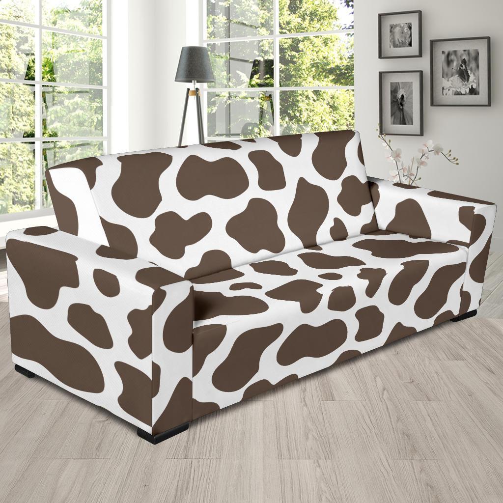 Brown Cow Pattern Print Sofa Covers-grizzshop