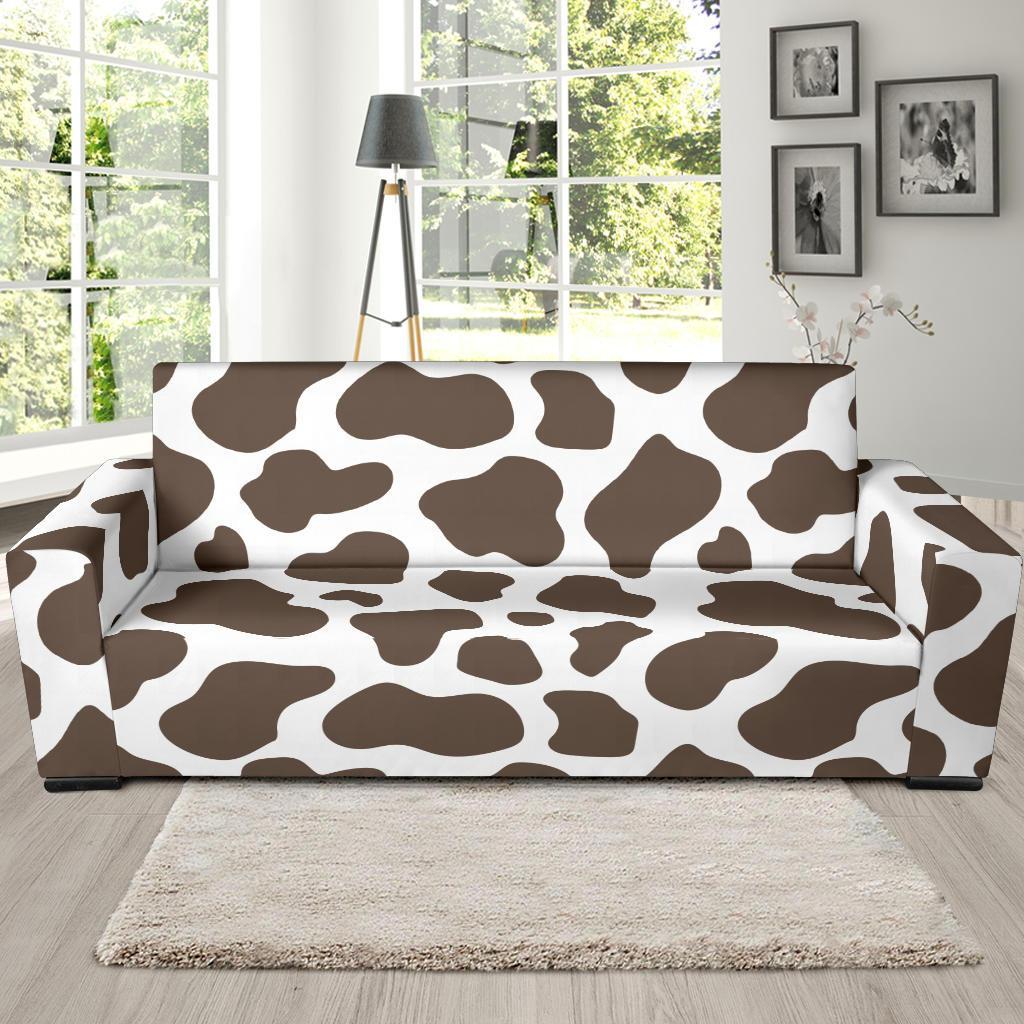 Brown Cow Pattern Print Sofa Covers-grizzshop