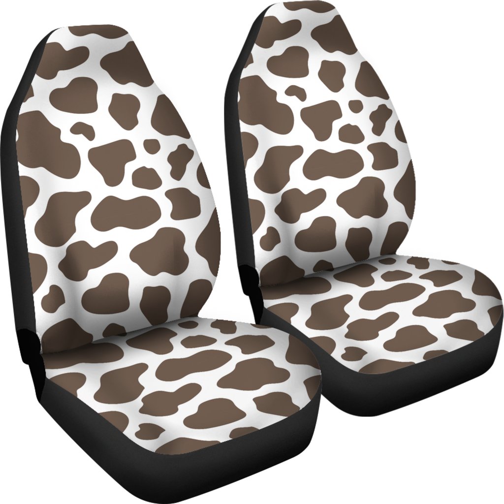 Brown Cow Pattern Print Universal Fit Car Seat Cover-grizzshop