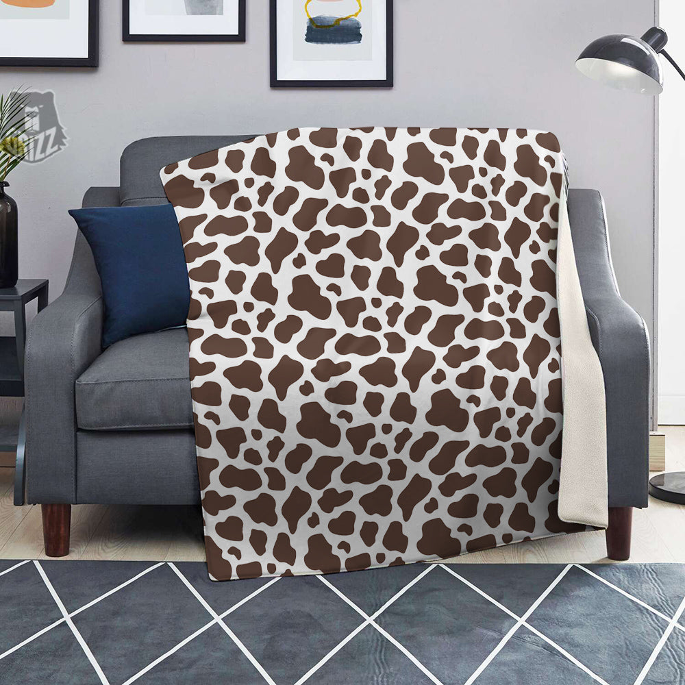 Brown Cow Print Pattern Blanket-grizzshop