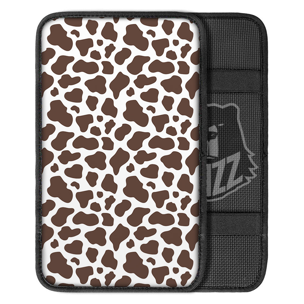 Brown Cow Print Pattern Car Center Console Cover-grizzshop