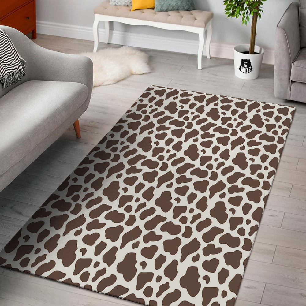 Brown Cow Print Pattern Floor Mat-grizzshop