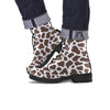 Brown Cow Print Pattern Leather Boots-grizzshop