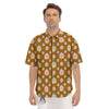 Brown Cupcake Pastel Print Pattern Men's Short Sleeve Shirts-grizzshop