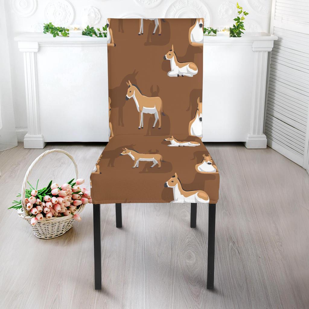 Brown Donkey Pattern Print Chair Cover-grizzshop