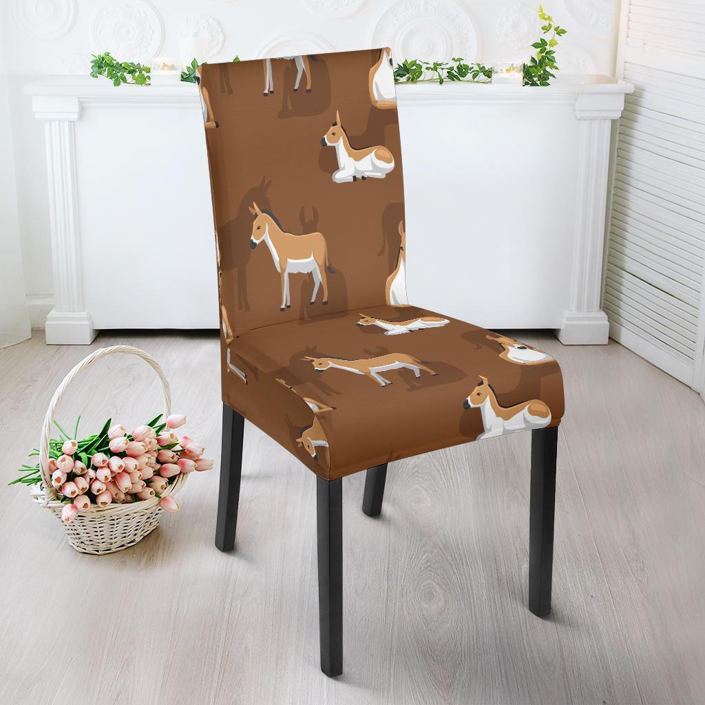 Brown Donkey Pattern Print Chair Cover-grizzshop