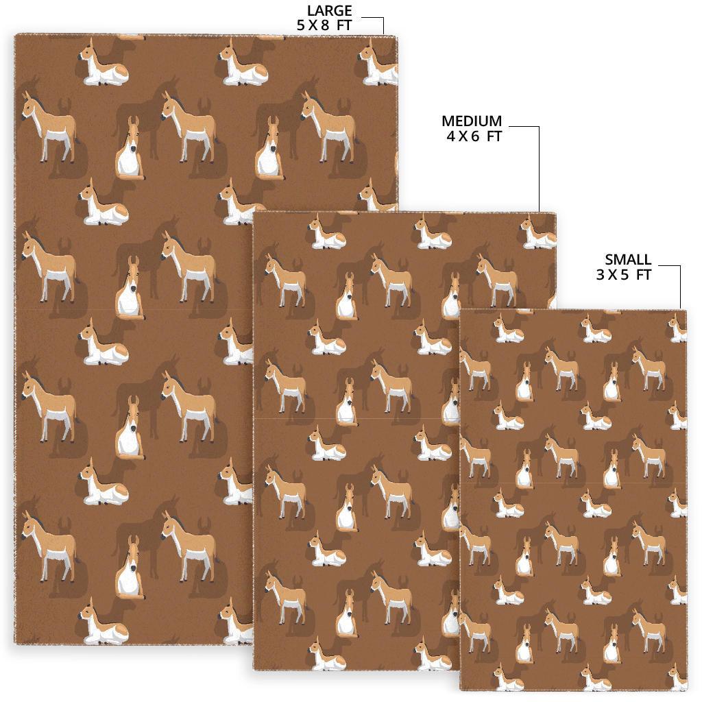 Brown Donkey Pattern Print Floor Mat-grizzshop