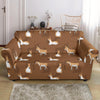 Brown Donkey Pattern Print Loveseat Cover-grizzshop