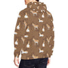 Brown Donkey Pattern Print Men Pullover Hoodie-grizzshop