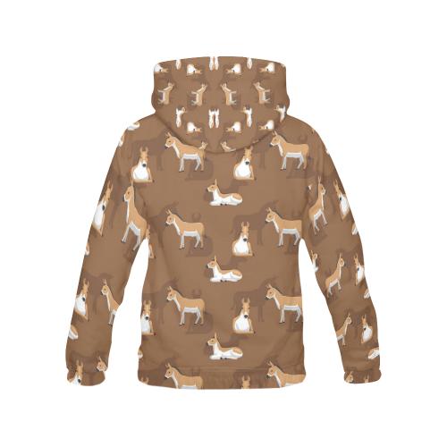 Brown Donkey Pattern Print Men Pullover Hoodie-grizzshop
