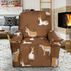 Brown Donkey Pattern Print Recliner Cover-grizzshop