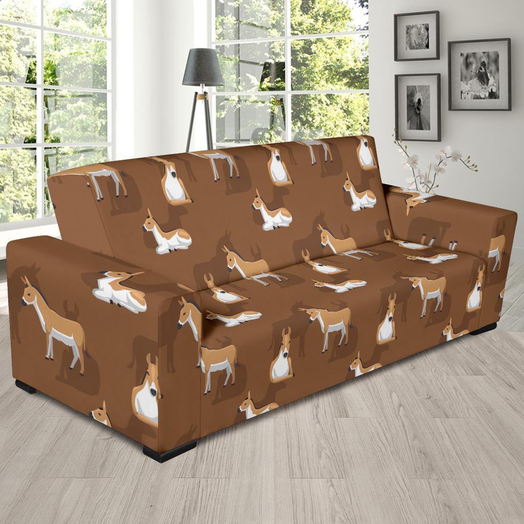 Brown Donkey Pattern Print Sofa Covers-grizzshop