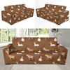 Brown Donkey Pattern Print Sofa Covers-grizzshop