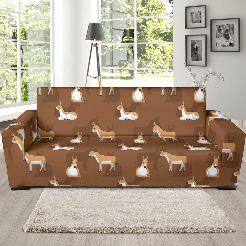 Brown Donkey Pattern Print Sofa Covers-grizzshop