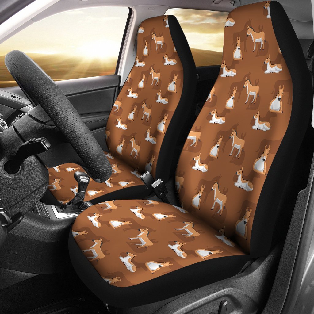 Brown Donkey Pattern Print Universal Fit Car Seat Cover-grizzshop