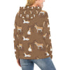 Brown Donkey Pattern Print Women Pullover Hoodie-grizzshop