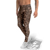 Brown Fossil Print Pattern Men's Leggings-grizzshop